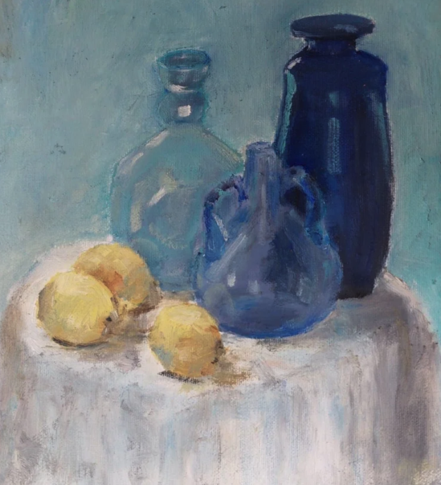 Hand blown glass and lemons