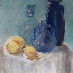 Hand blown glass and lemons